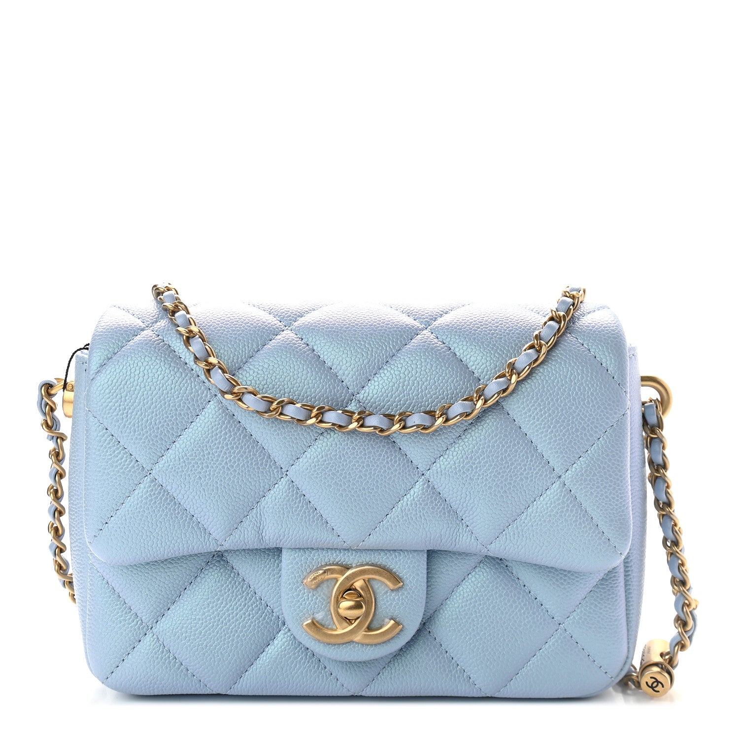 Chanel Iridescent Caviar Quilted Mini My Perfect Flap Light Blue 1 of 9
