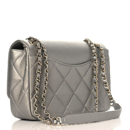 Chanel Metallic Lambskin Quilted Timeless CC Flap Silver 2 of 9