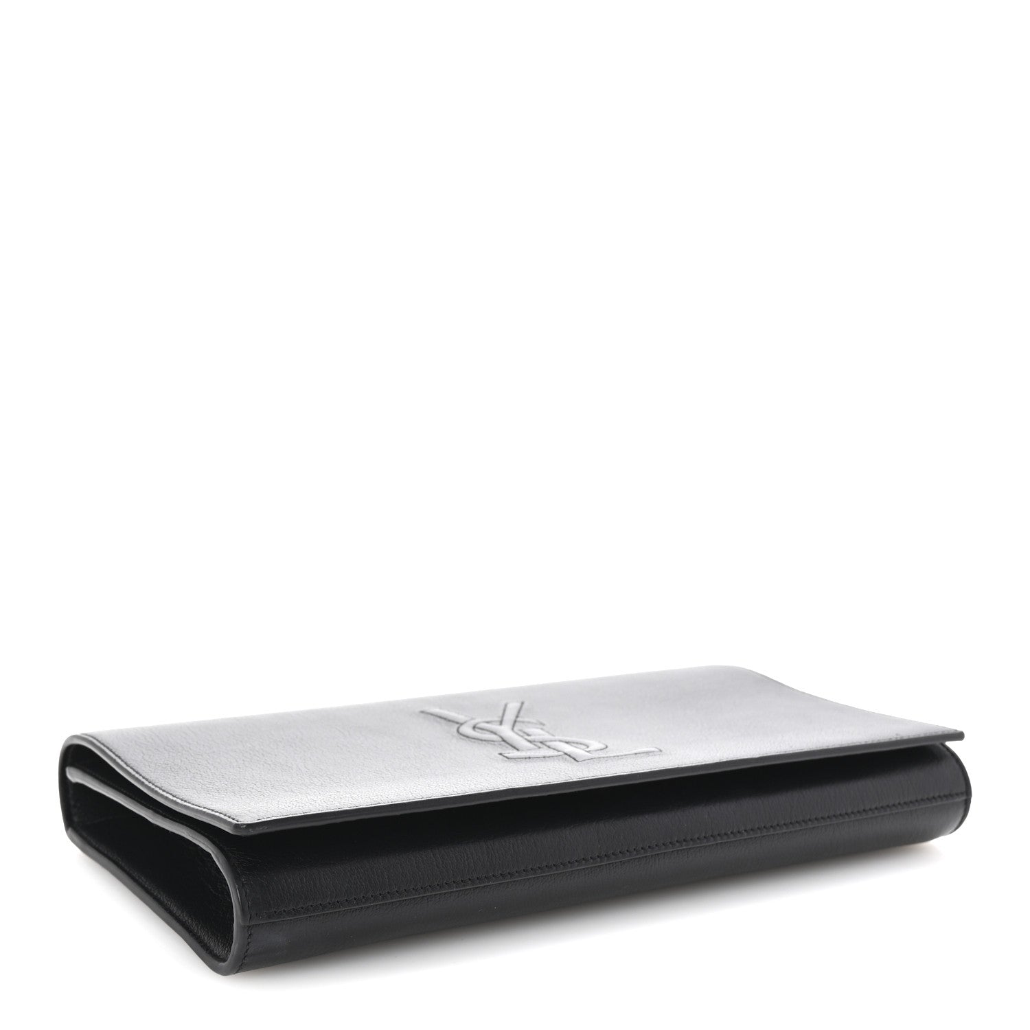 Saint Laurent Goatskin Monogram Large Belle De Jour Clutch Black 4 of 7