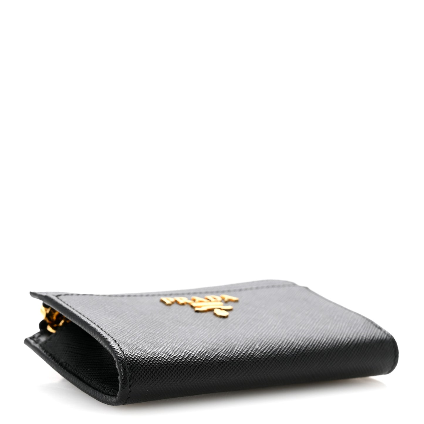 Saffiano Metal Zip Around Keychain Black