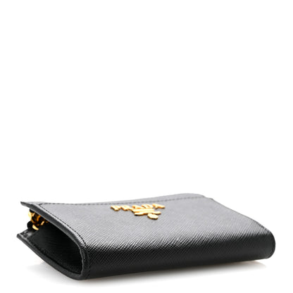 Prada Saffiano Metal Zip Around Keychain Black 4 of 9