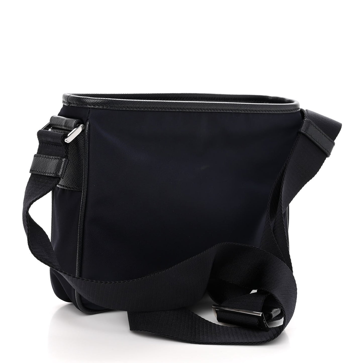 Tessuto Nylon Saffiano Messenger Bag Blue