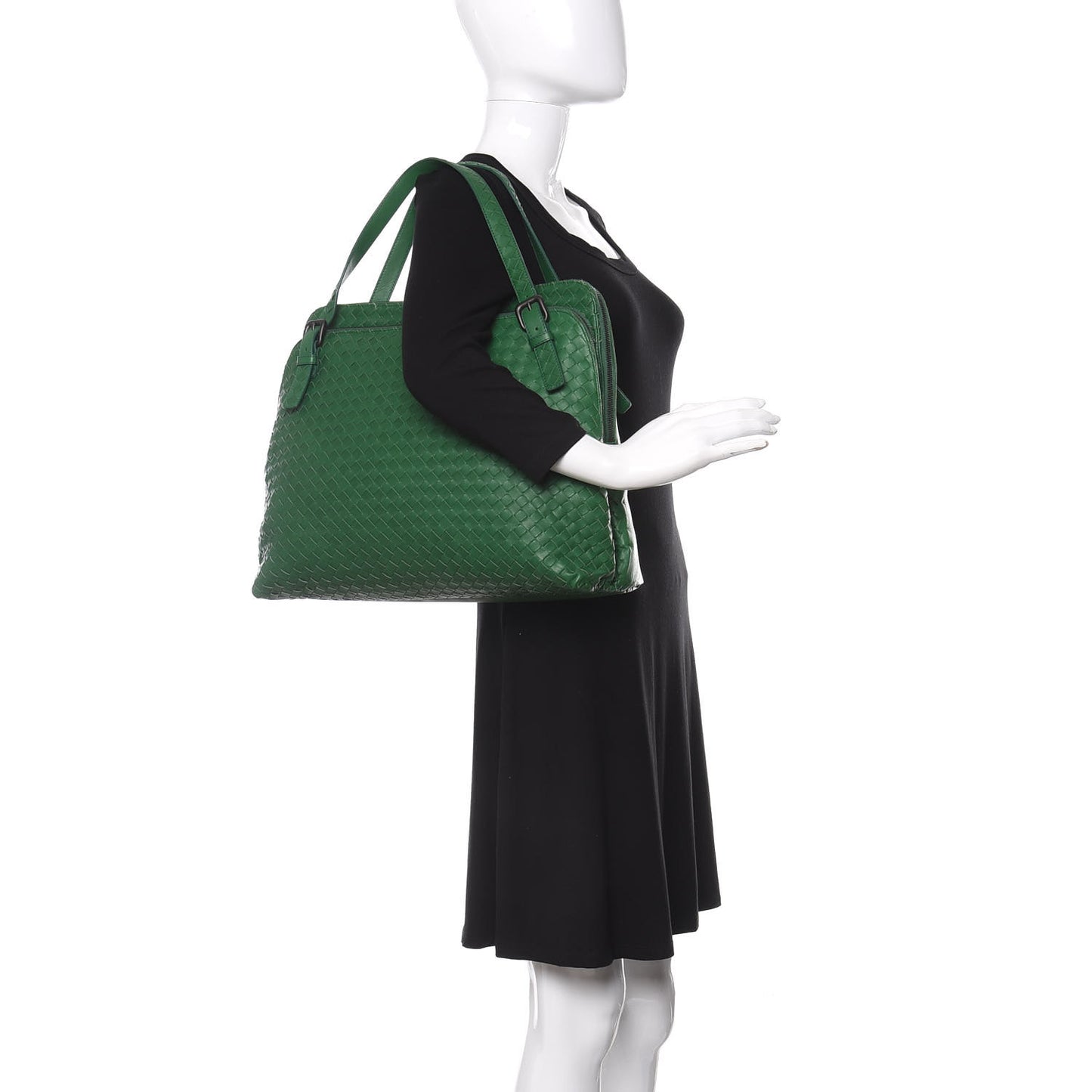 Nappa Intrecciato Double Compartment Tote Green