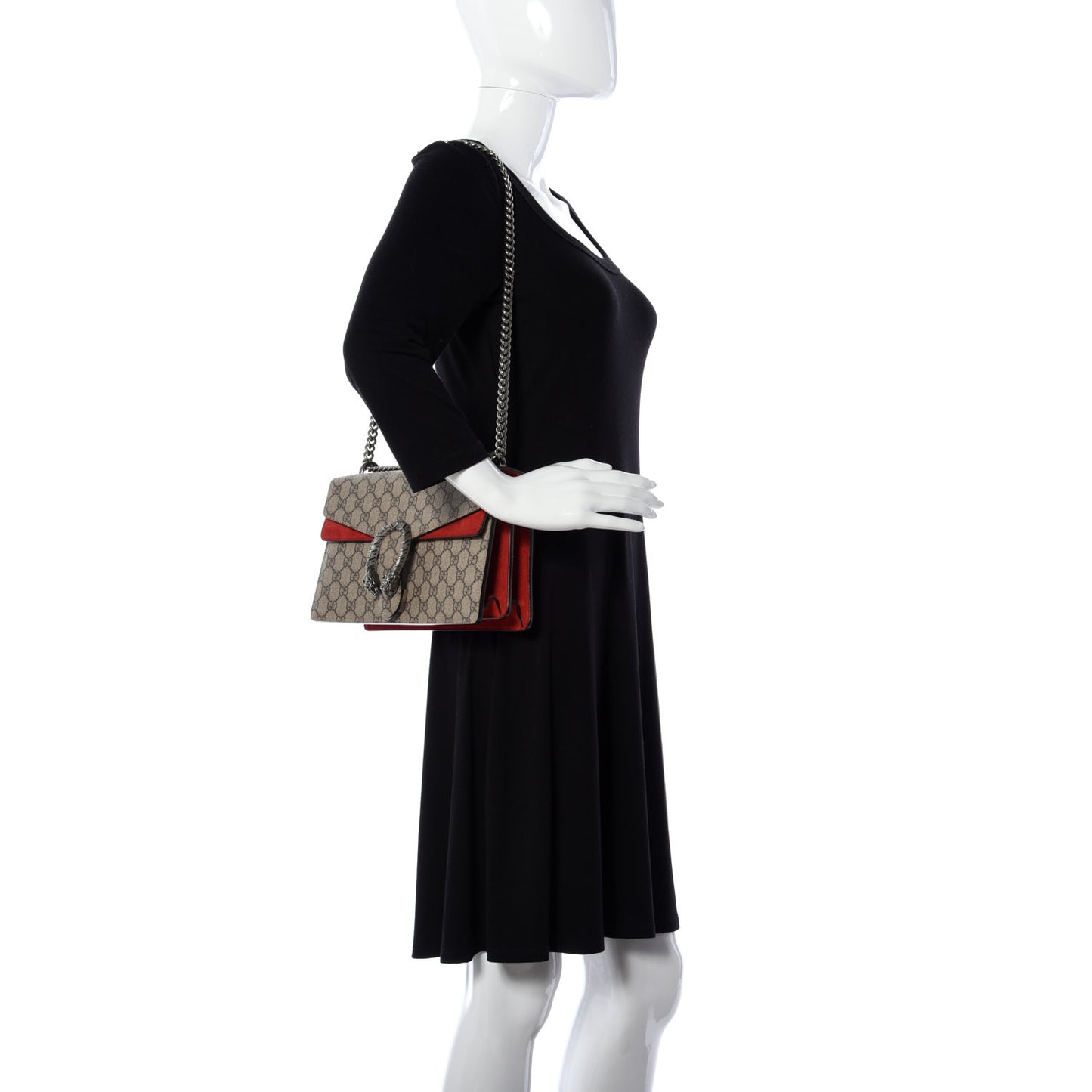 GG Supreme Monogram Small Dionysus Shoulder Bag Red
