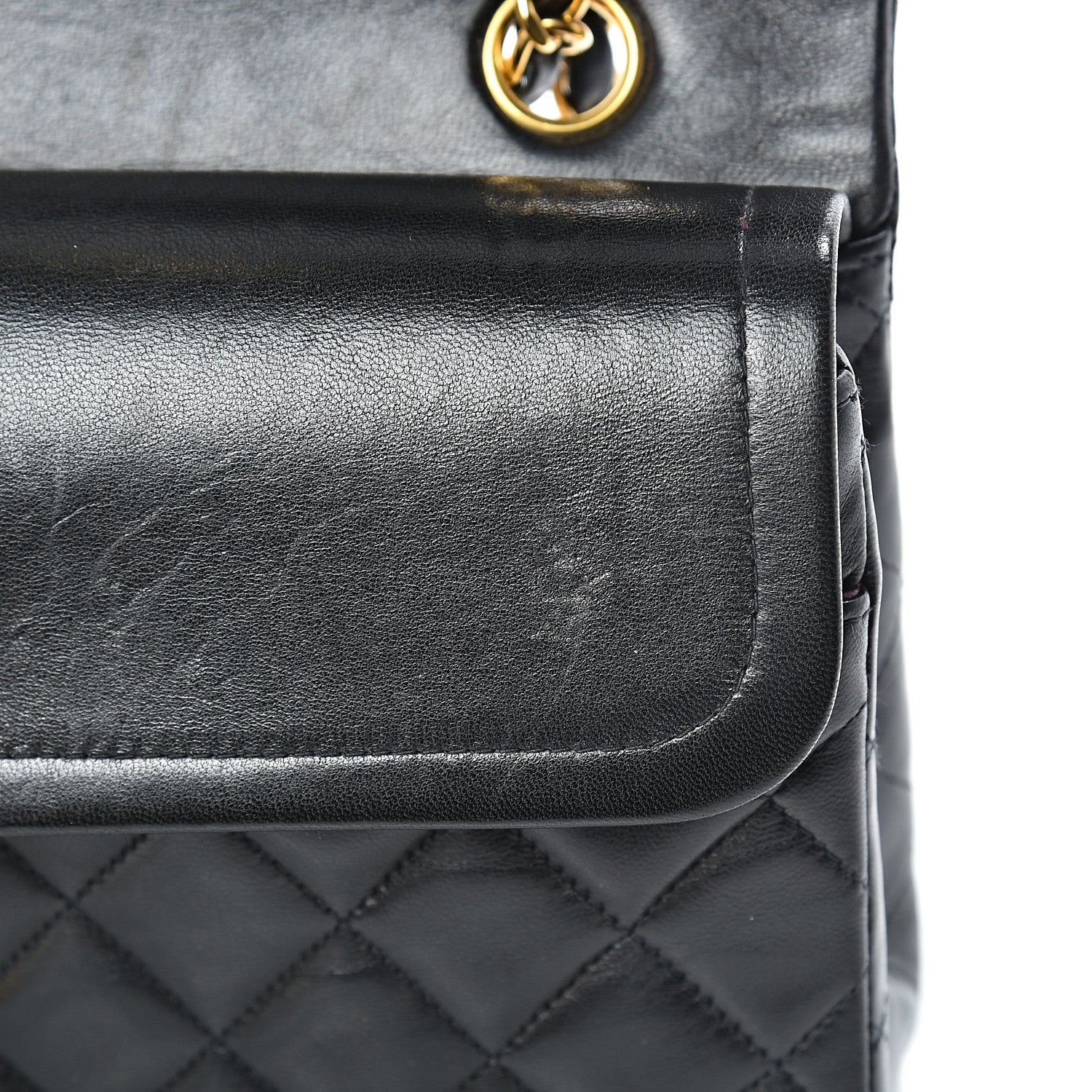 Chanel Lambskin Quilted Medium Double Flap Black 15 of 17