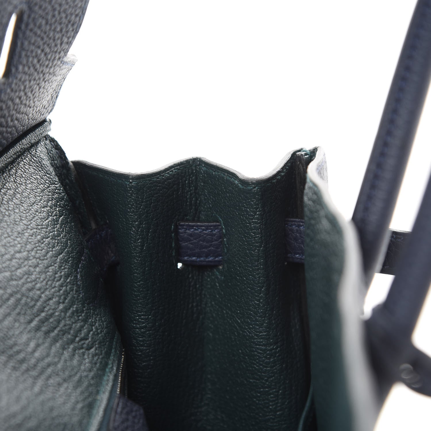 Hermes Togo Swift Officier Birkin 25 Bleu Nuit Vert Cypress 11 of 35