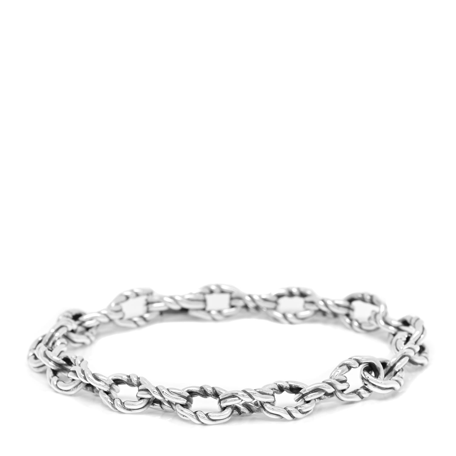 David Yurman Sterling Silver 8mm Twist Link Chain Bracelet 1 of 4