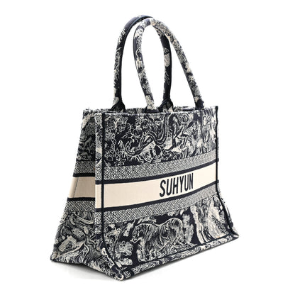 Christian Dior Canvas Embroidered Medium Dioriviera Toile De Jouy Book Tote Blue 3 of 11