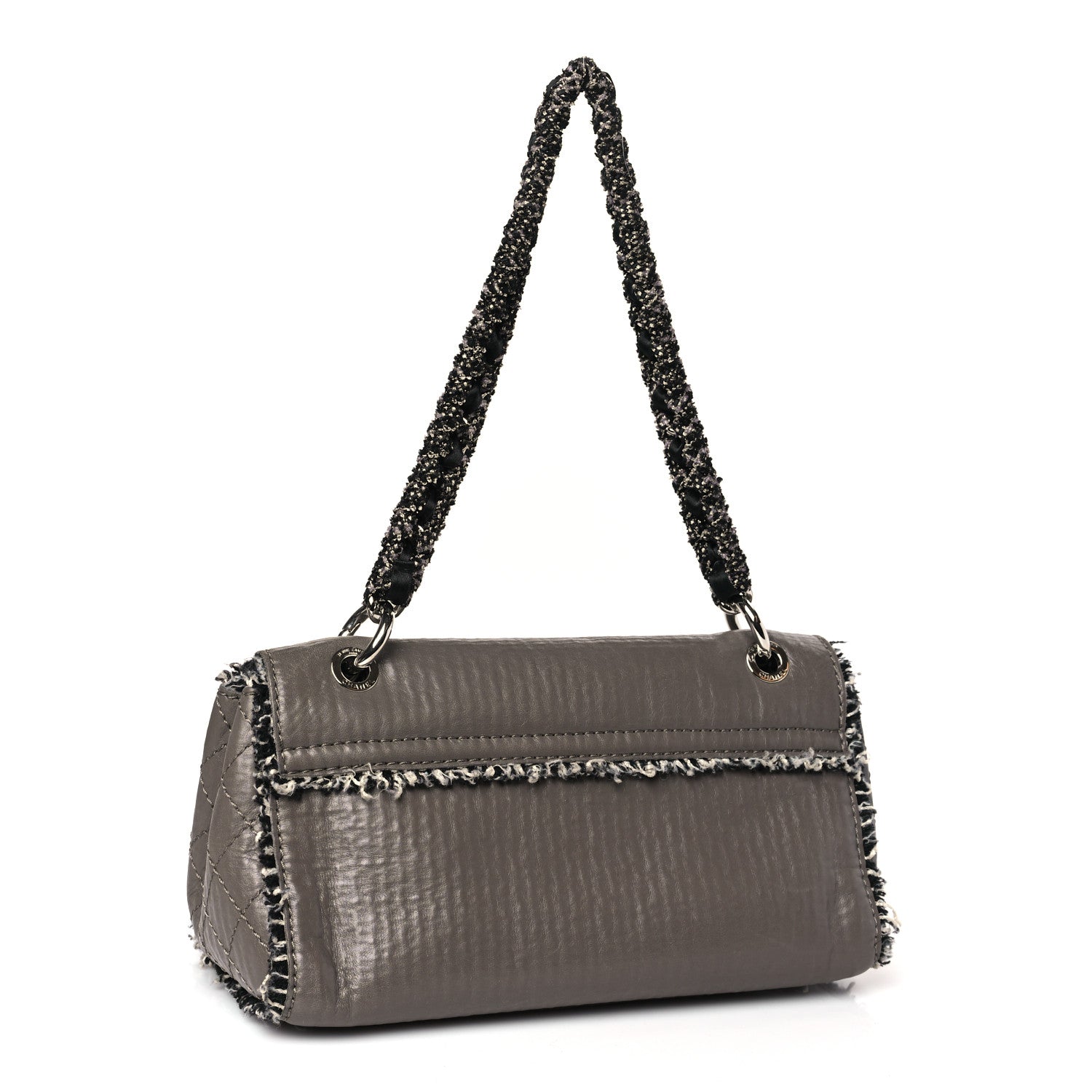 Chanel Tweed Calfskin Tweedy Single Flap Grey 3 of 10