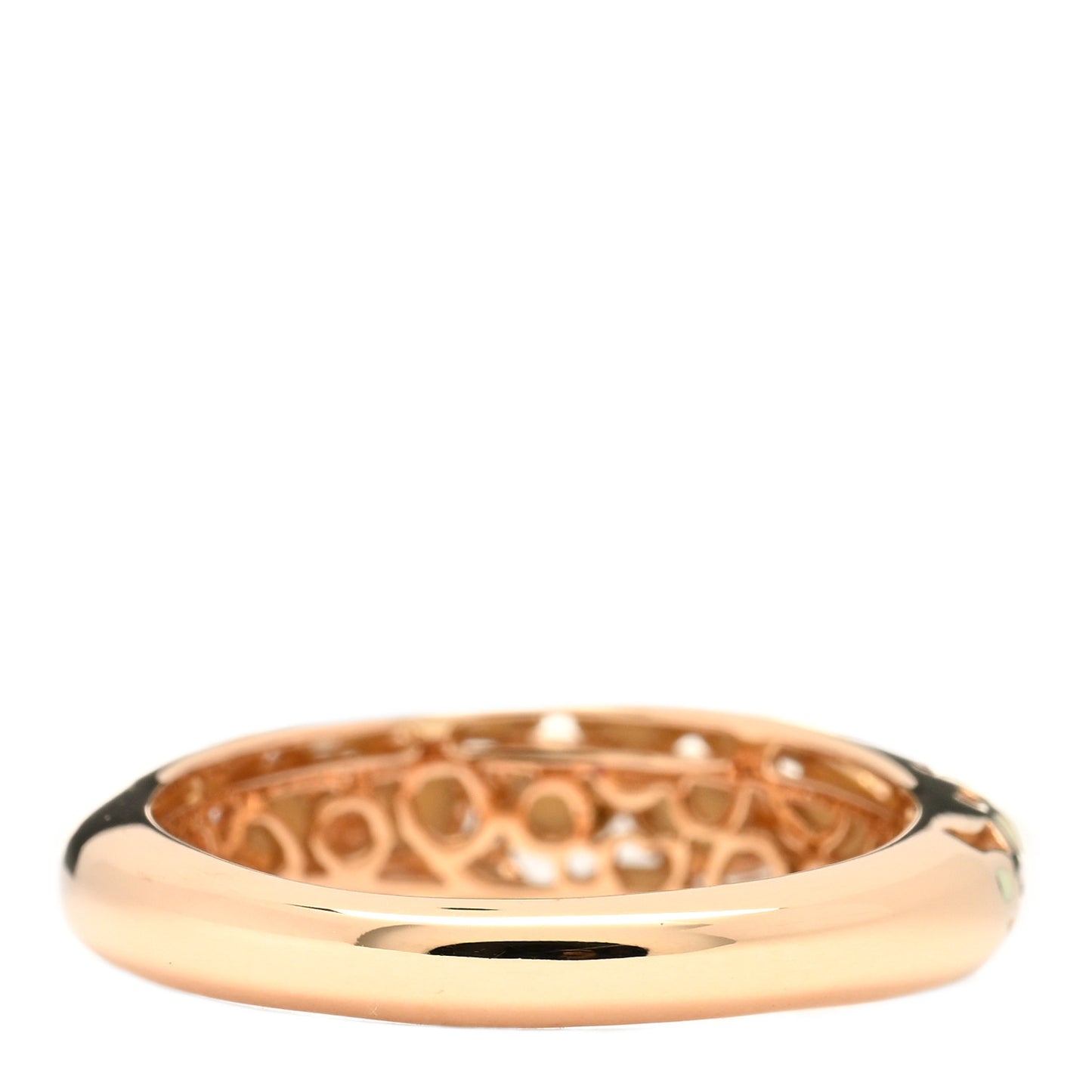 18K Rose Gold Enamel Cutout Ring 53 6.25