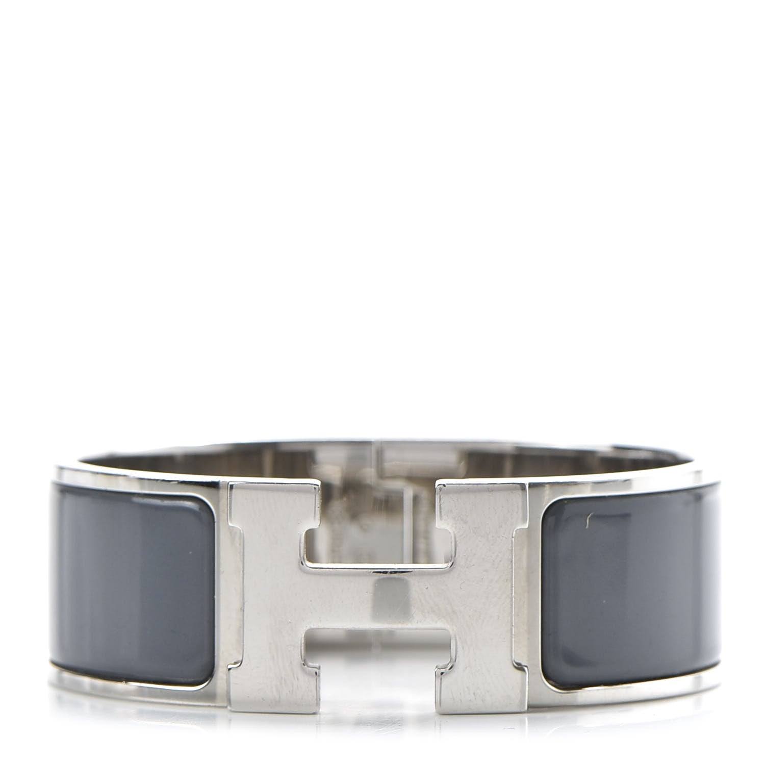 Hermes Enamel Wide Clic Clac H Bracelet GM Ardoise 1 of 7