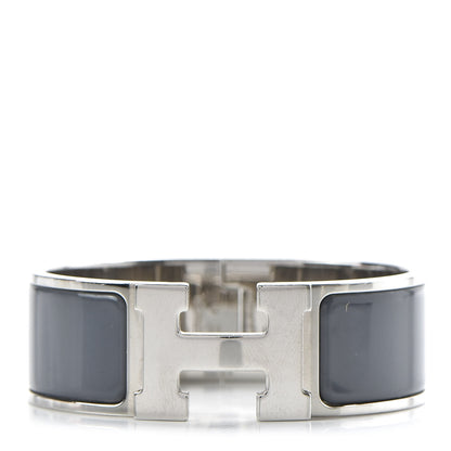 Hermes Enamel Wide Clic Clac H Bracelet GM Ardoise 1 of 7