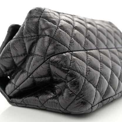 Chanel Shiny Aged Calfskin Quilted Accordion Reissue 2.55 Flap So Black 9 of 11
