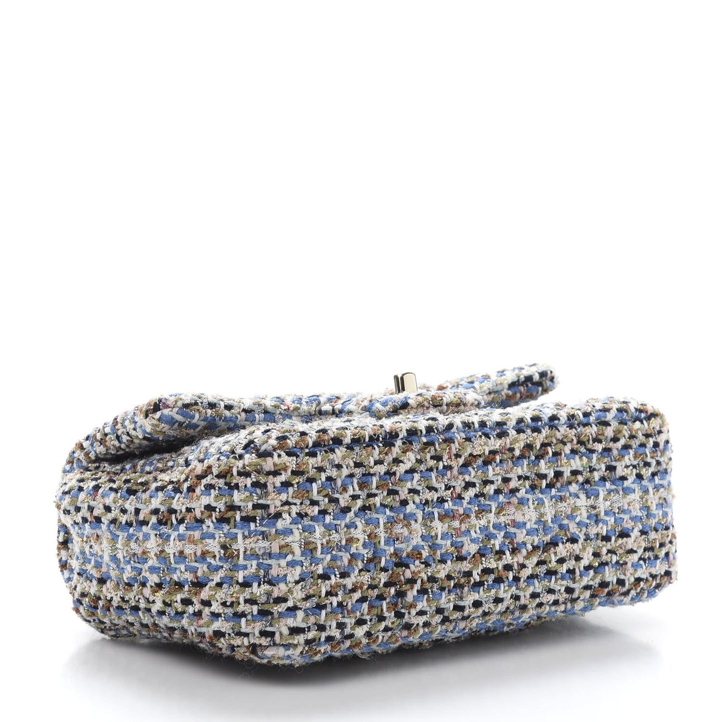 Tweed Quilted Mini Rectangular Flap Blue Multicolor
