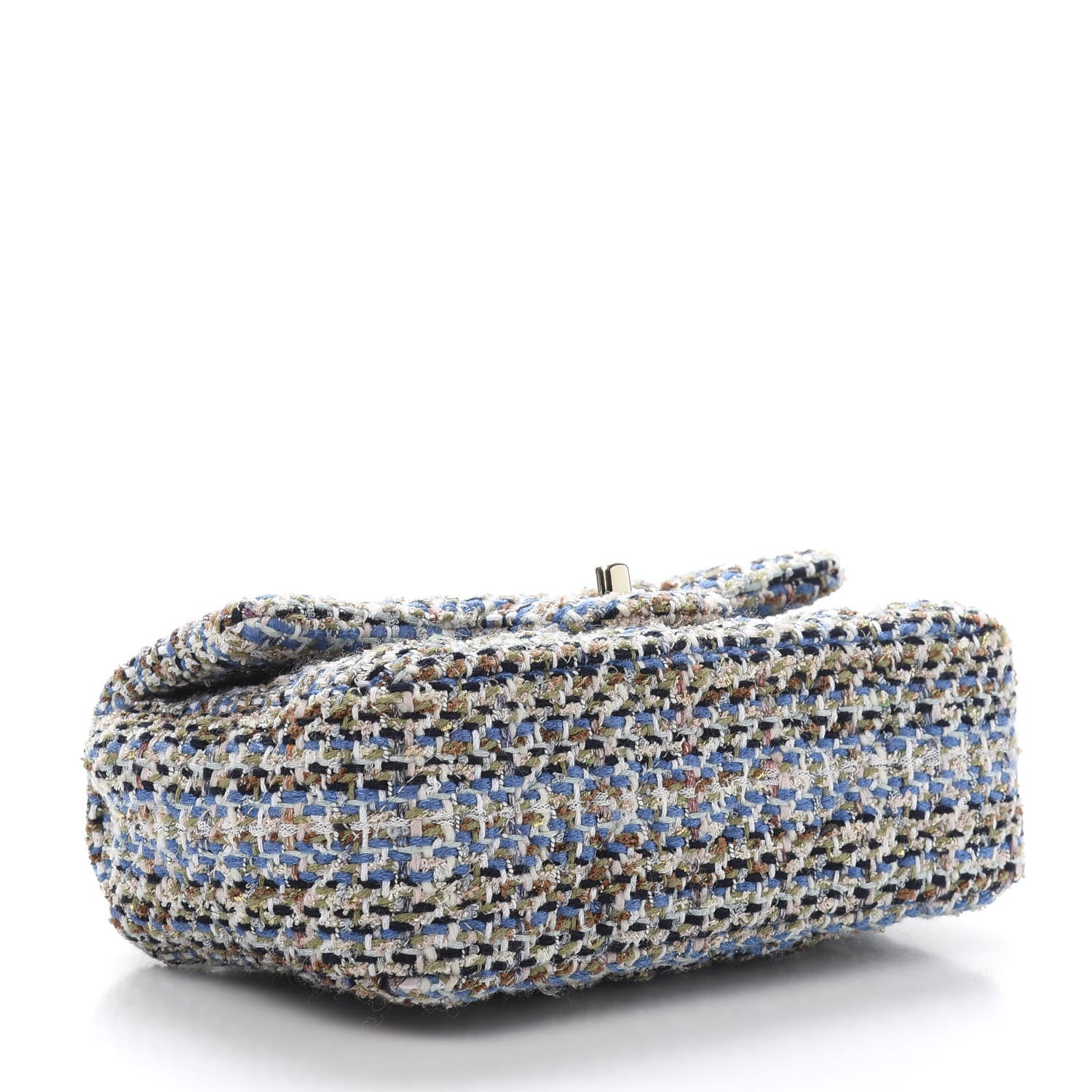 Chanel Tweed Quilted Mini Rectangular Flap Blue Multicolor 3 of 10