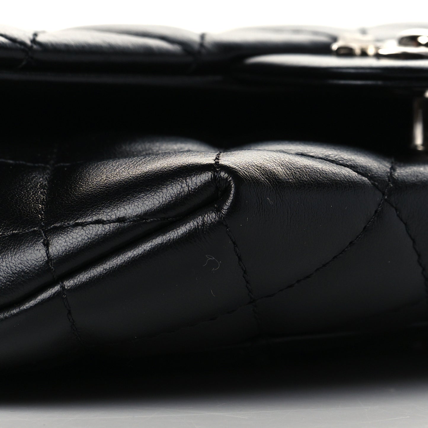 Calfskin Quilted CC Uniform Flap Belt Bag Black