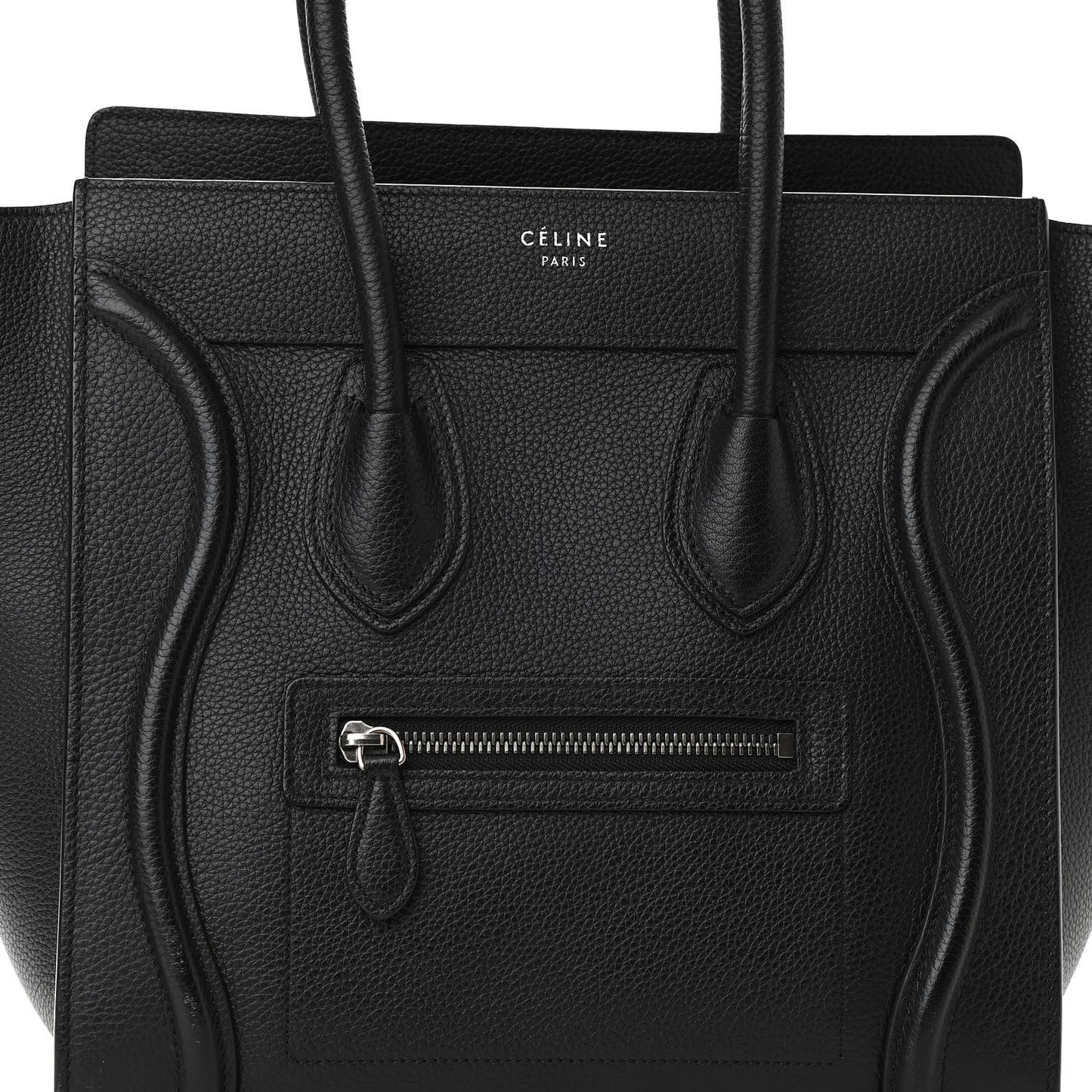Drummed Calfskin Micro Luggage Black