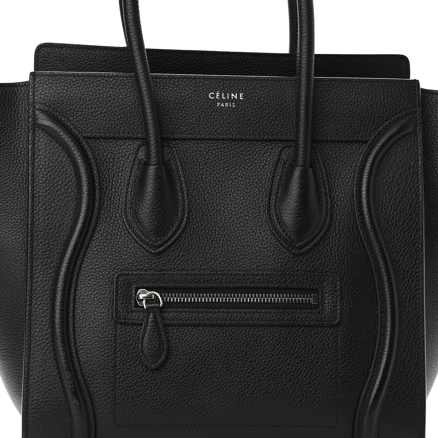 Celine Drummed Calfskin Micro Luggage Black 7 of 9