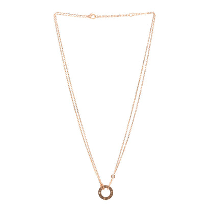 Cartier 18K Pink Gold 2 Diamond LOVE Necklace 3 of 5