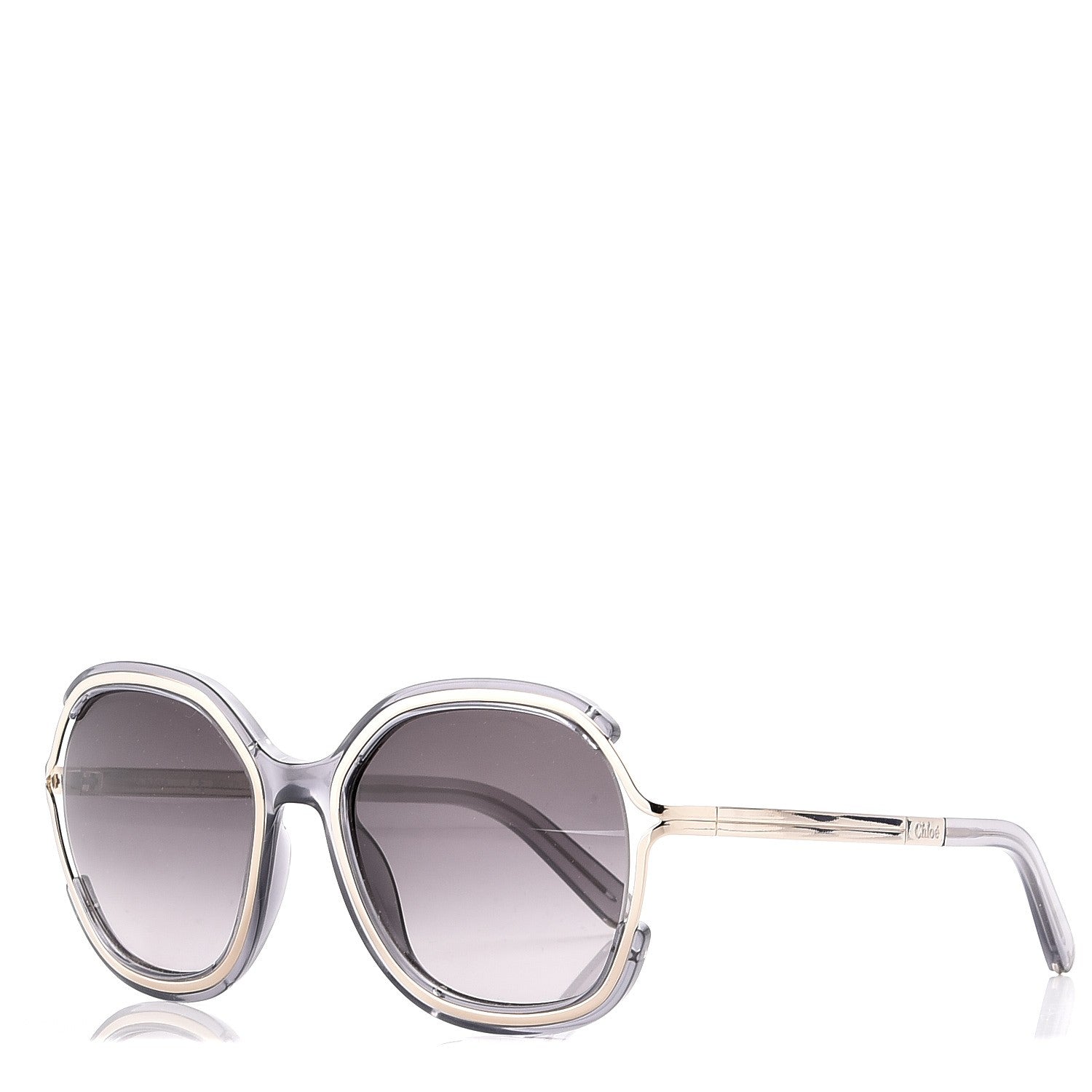 Chloe Jayme Oversized Round Sunglasses CE689S Dark Grey 1 of 8