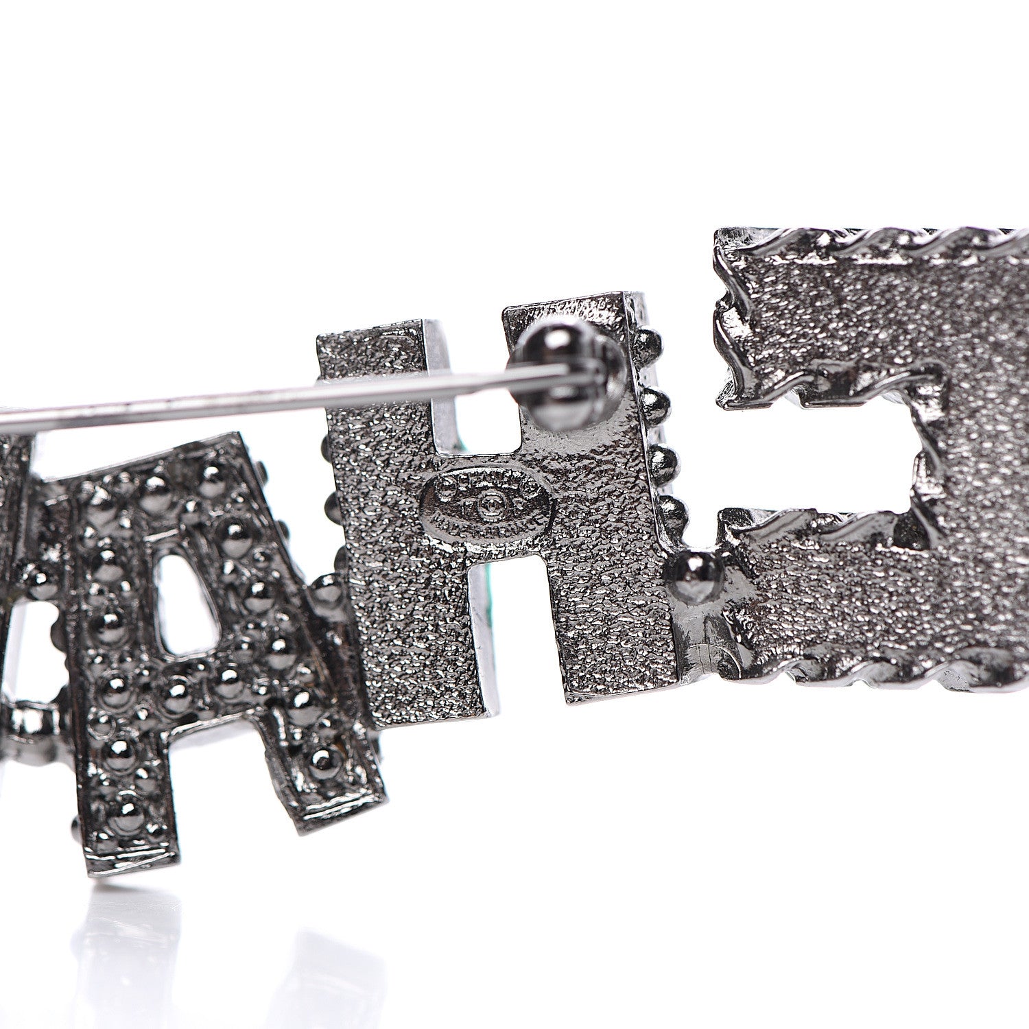 Chanel Pearl Enamel Logo Brooch Multicolor 3 of 4