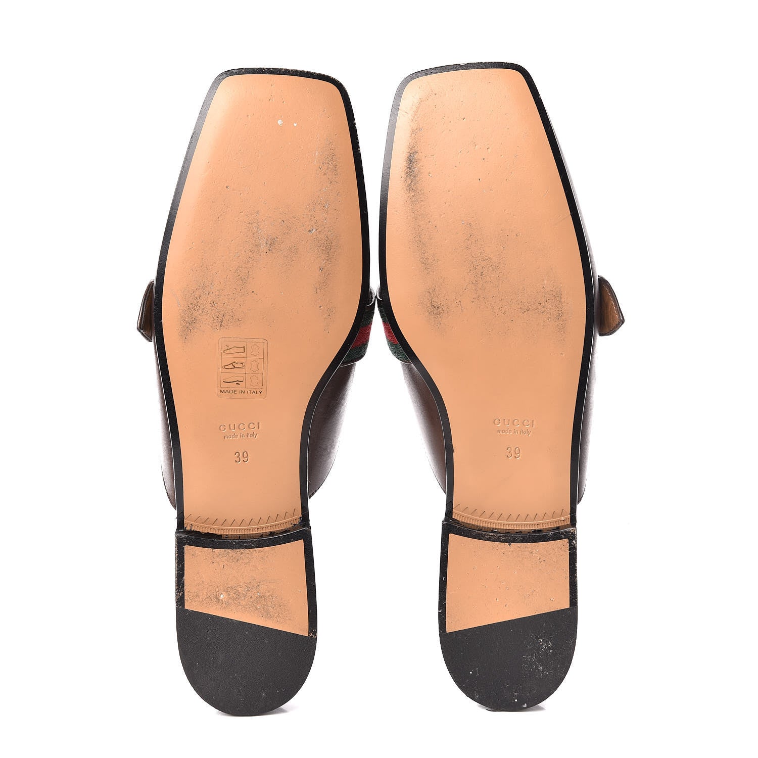 Gucci Calfskin Web Womens Peyton GG Slippers 39 Dark Brown 11 of 14