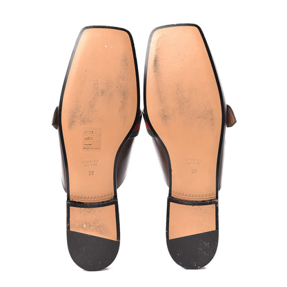 Gucci Calfskin Web Womens Peyton GG Slippers 39 Dark Brown 11 of 14