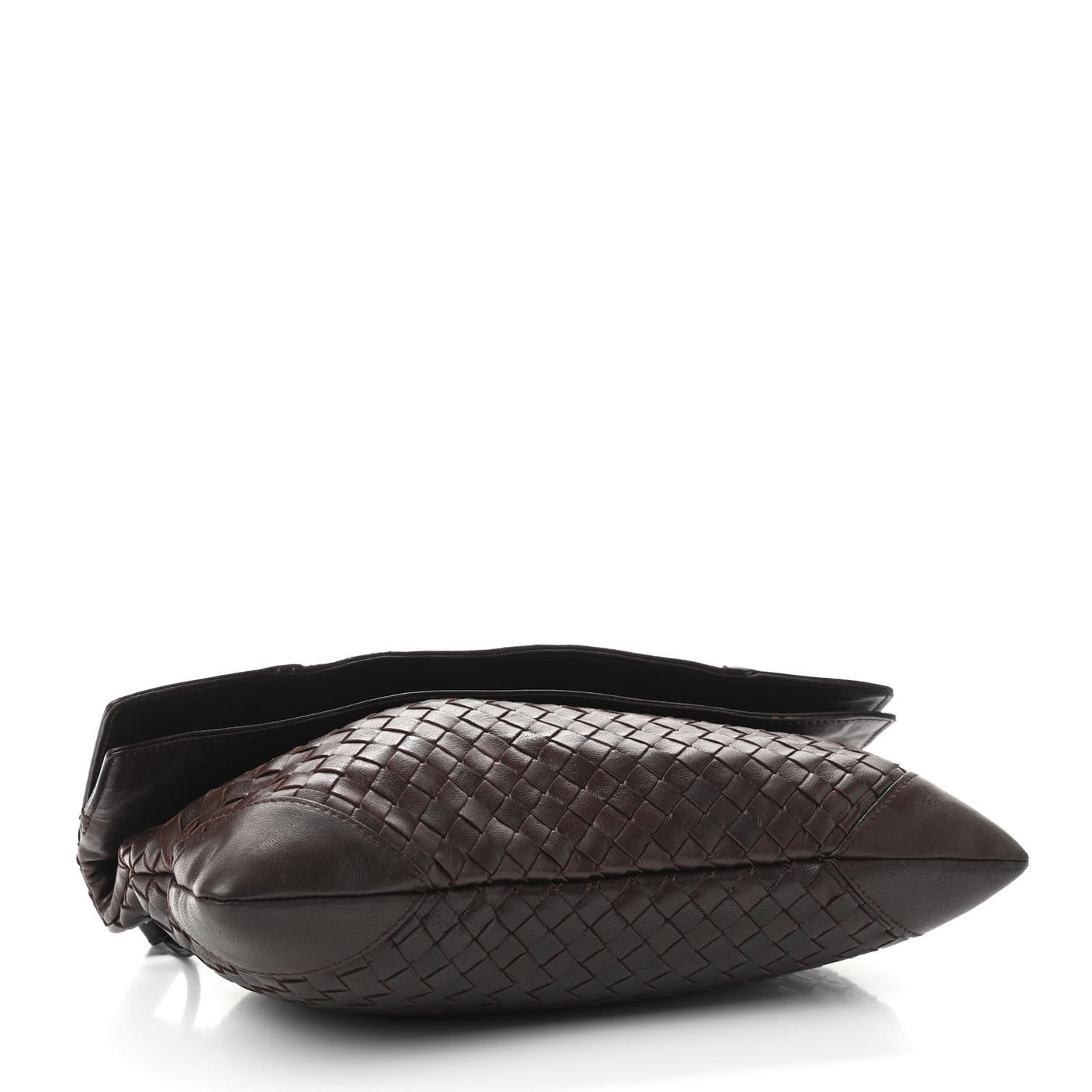 Nappa Intrecciato Flap Shoulder Bag Ebano