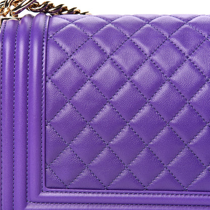 Chanel Calfskin Quilted Medium Boy Flap Purple 11 of 12