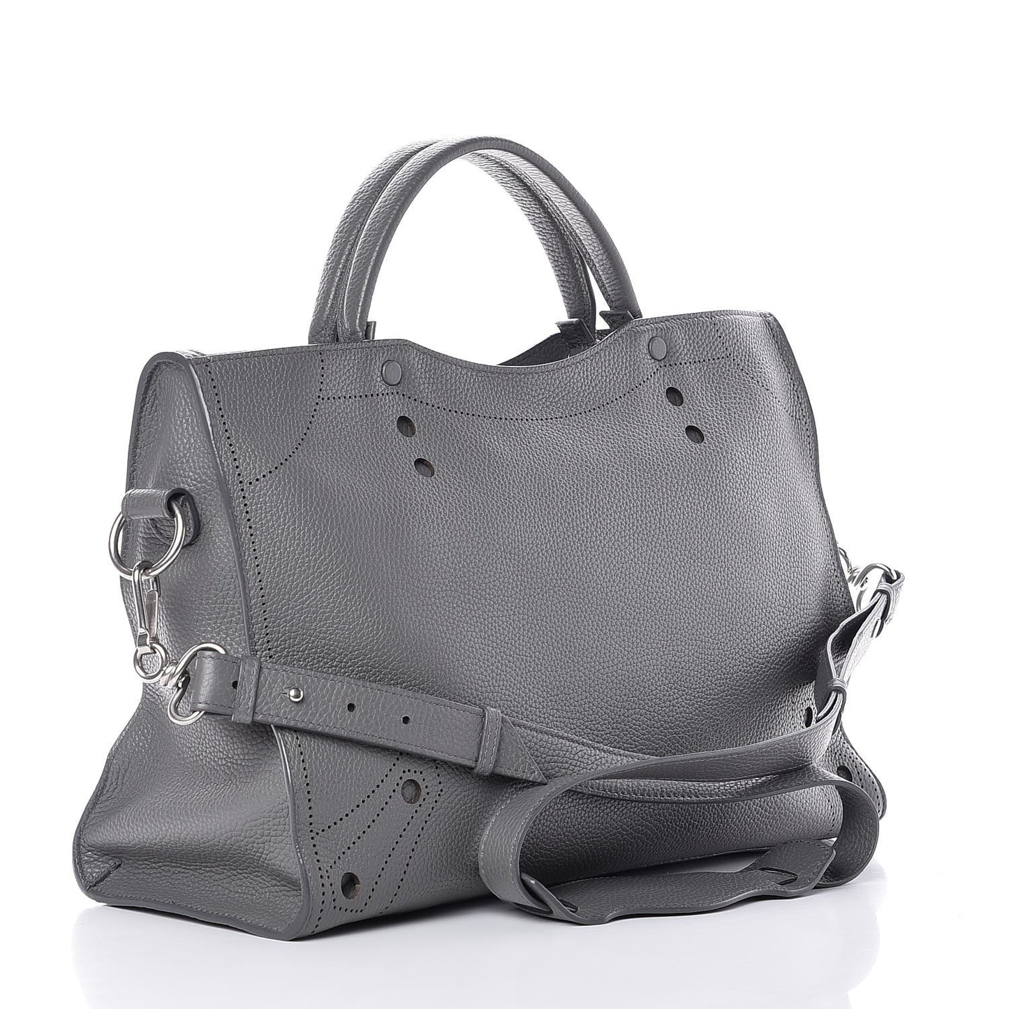 Veau Grana Perforated Blackout Hardware City Gris Acier