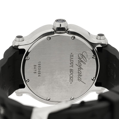 Chopard Stainless Steel Rubber 5 Diamond 36mm Happy Sport Quartz Watch Black 4 of 5