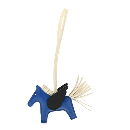 Hermes Milo Lambskin Grigri Rodeo Pegase Horse Bag Charm PM Bleu France Nata Black 1 of 5