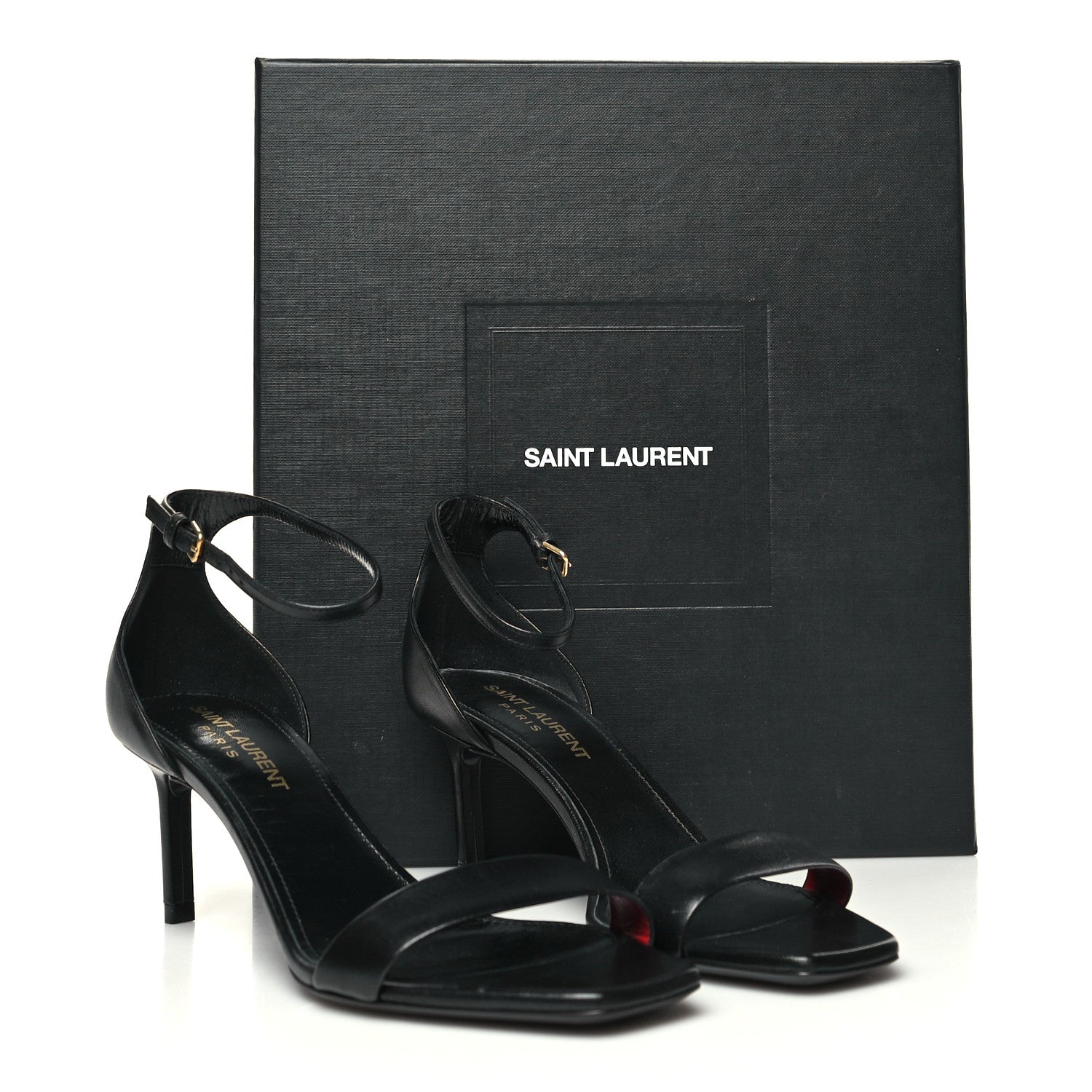 Saint Laurent Calfskin Tripon Amber 85 Ankle Strap Sandals 35.5 Black 13 of 13