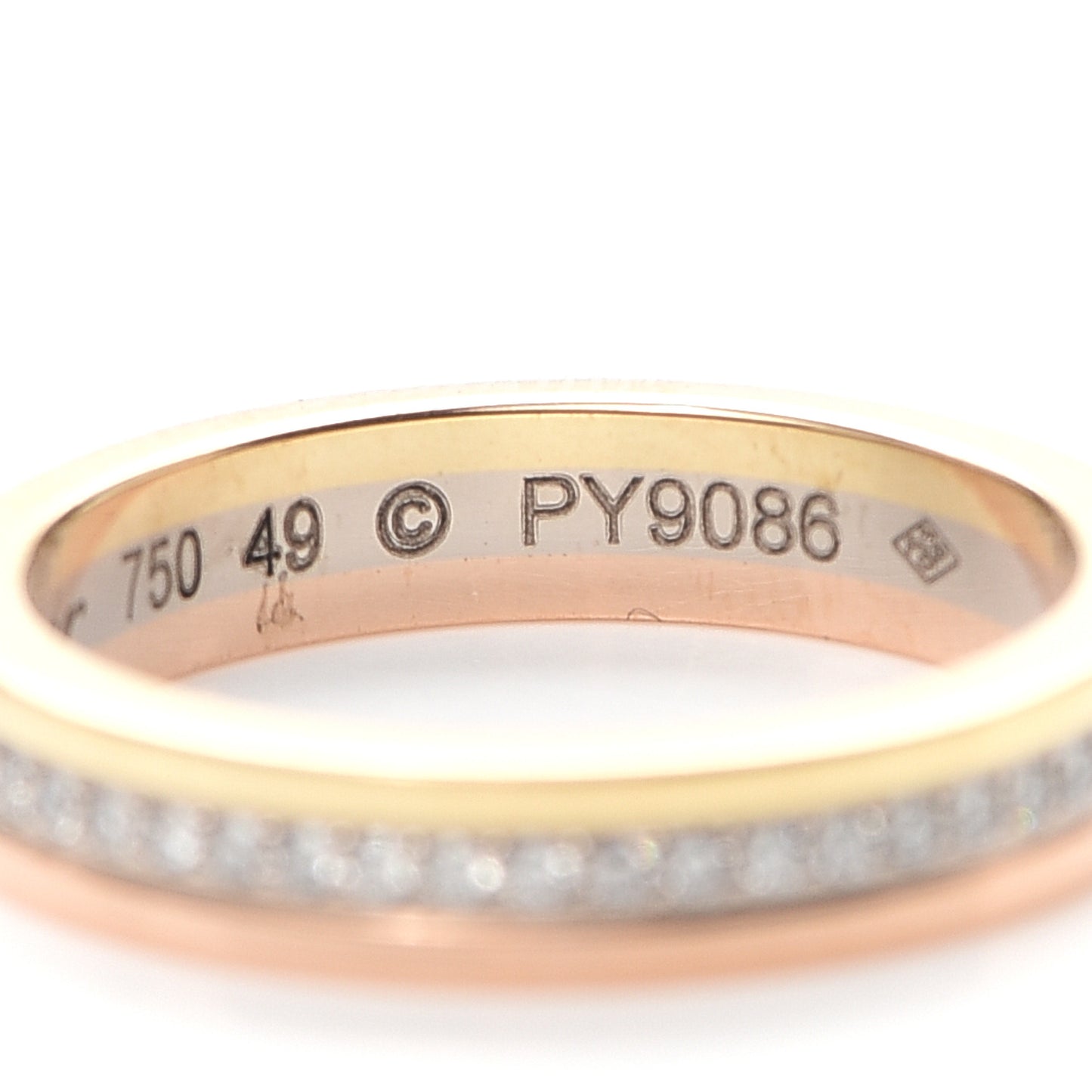 18K White Yellow Pink Gold Diamond 3.5mm Vendome Louis Cartier Wedding Band Ring 49 5