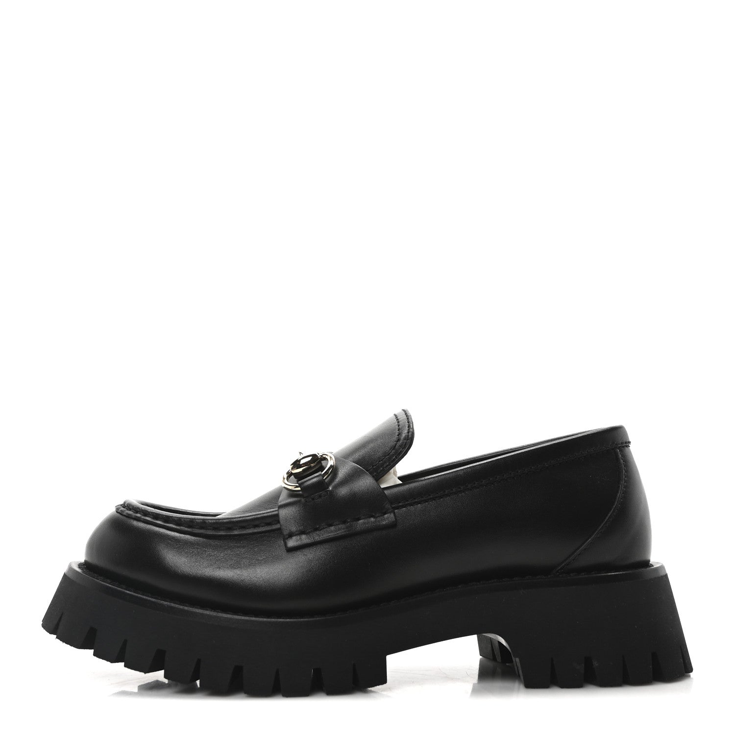 Gucci Real Betis Glamour Calfskin Horsebit Womens Mocassin Loafers 36.5 Black 1 of 9