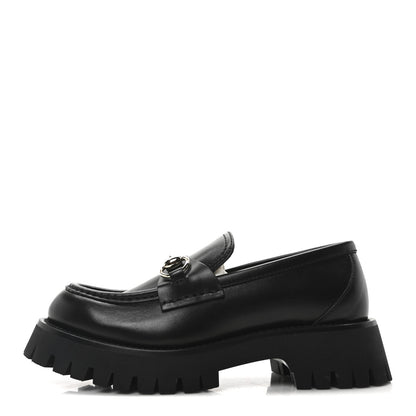 Gucci Real Betis Glamour Calfskin Horsebit Womens Mocassin Loafers 36.5 Black 1 of 9