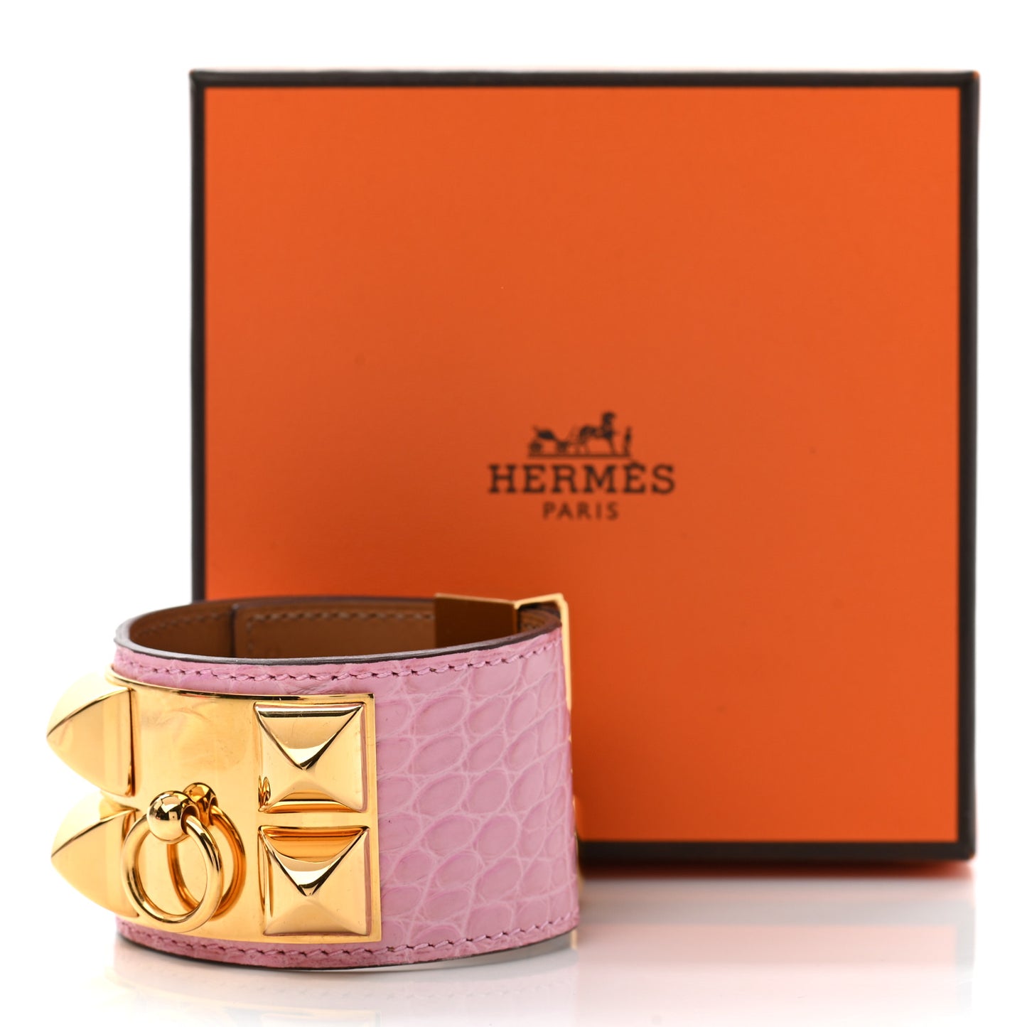 Matte Alligator Collier De Chien CDC Bracelet T2 5P Pink