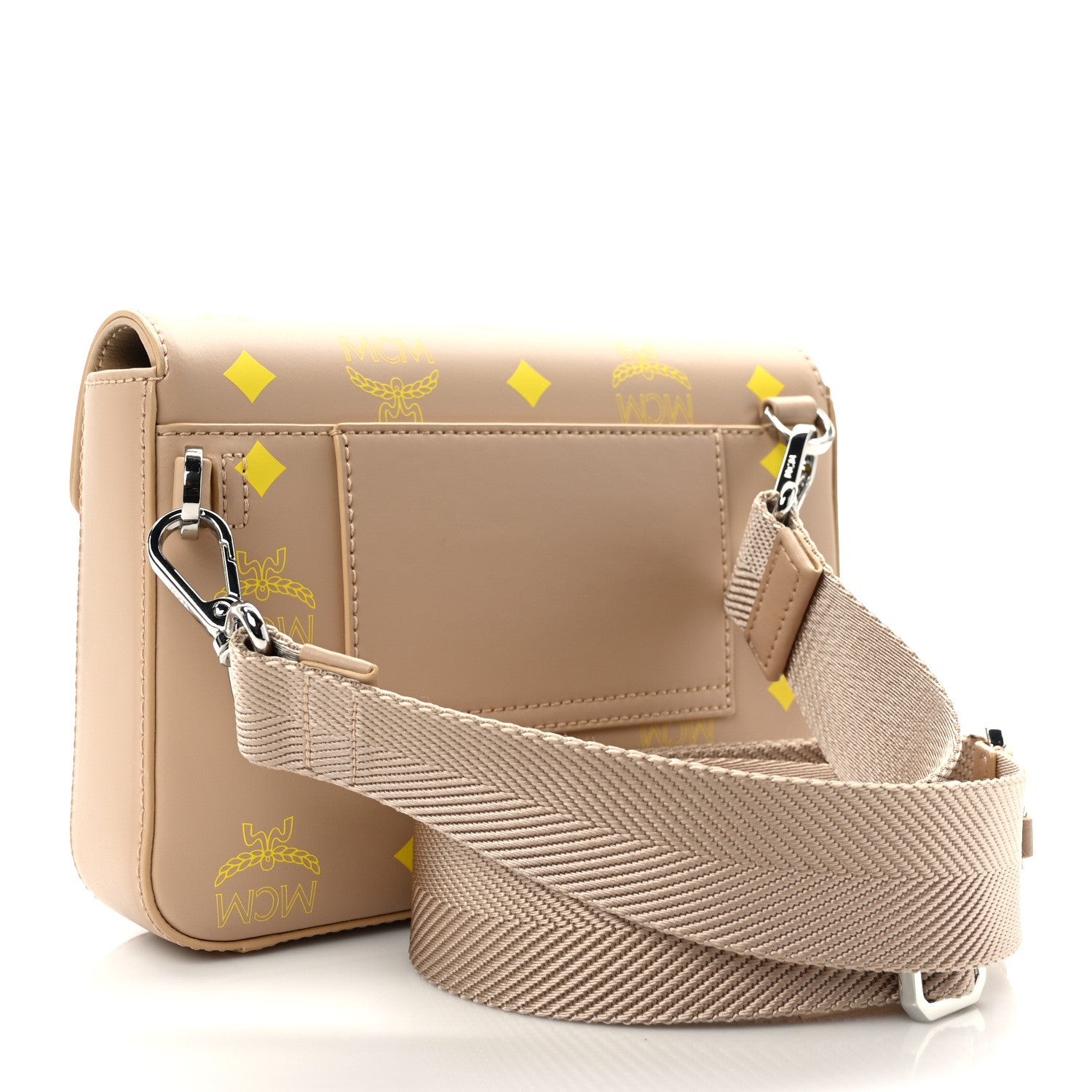 MCM Calfskin Color Splash Logo Crossbody Small Croissant 3 of 11