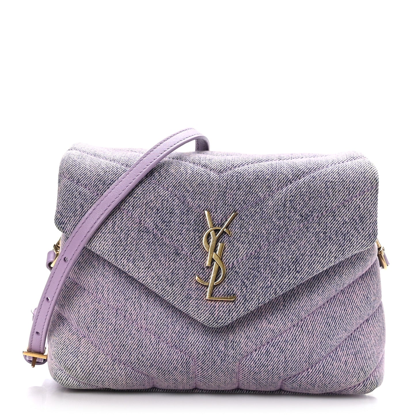 Denim Y Quilted Monogram Toy Loulou Crossbody Bag Bleached Lilac