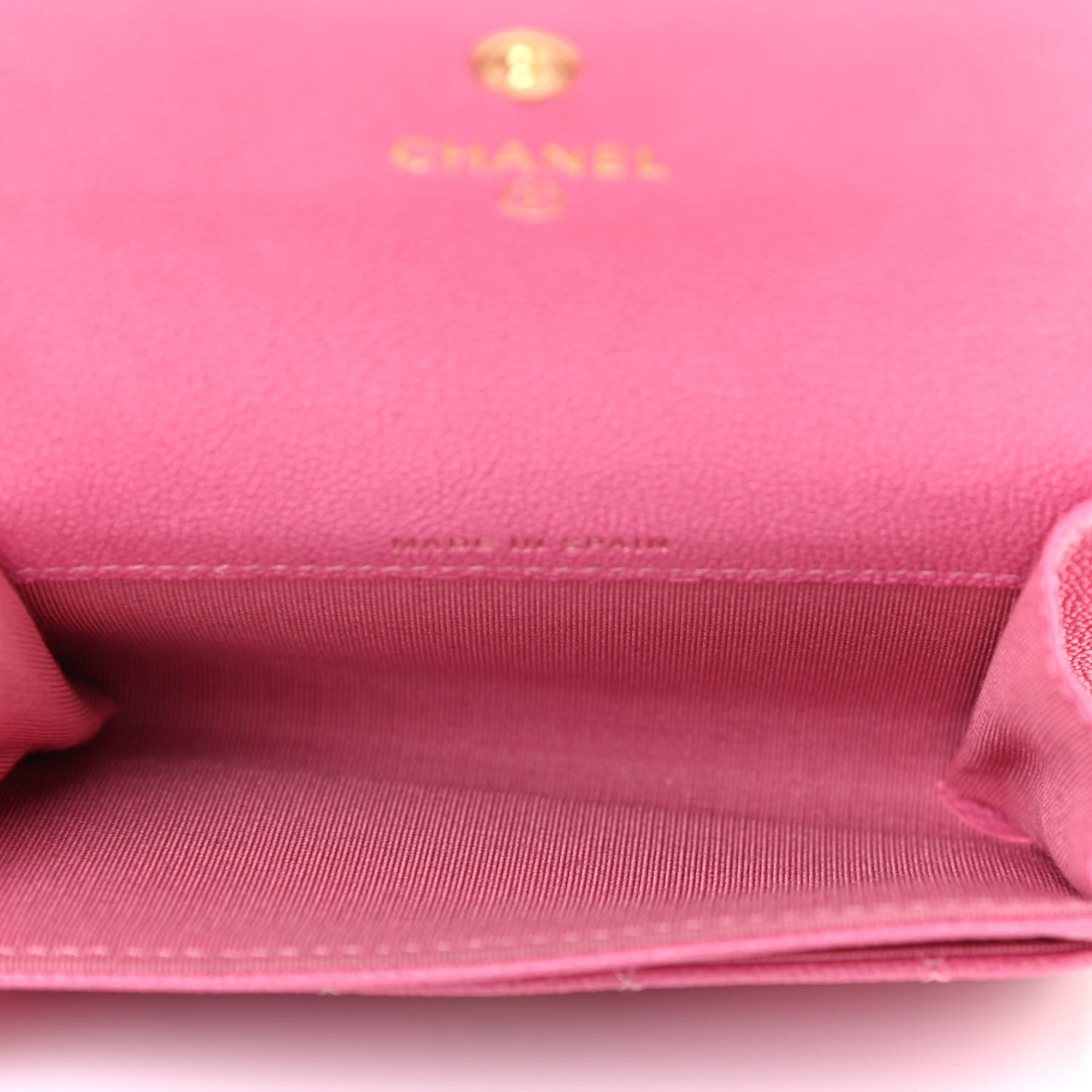 Caviar Quilted Boy Flap Card Holder Wallet Light Pink