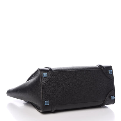 Celine Drummed Calfskin Micro Luggage Black 4 of 9