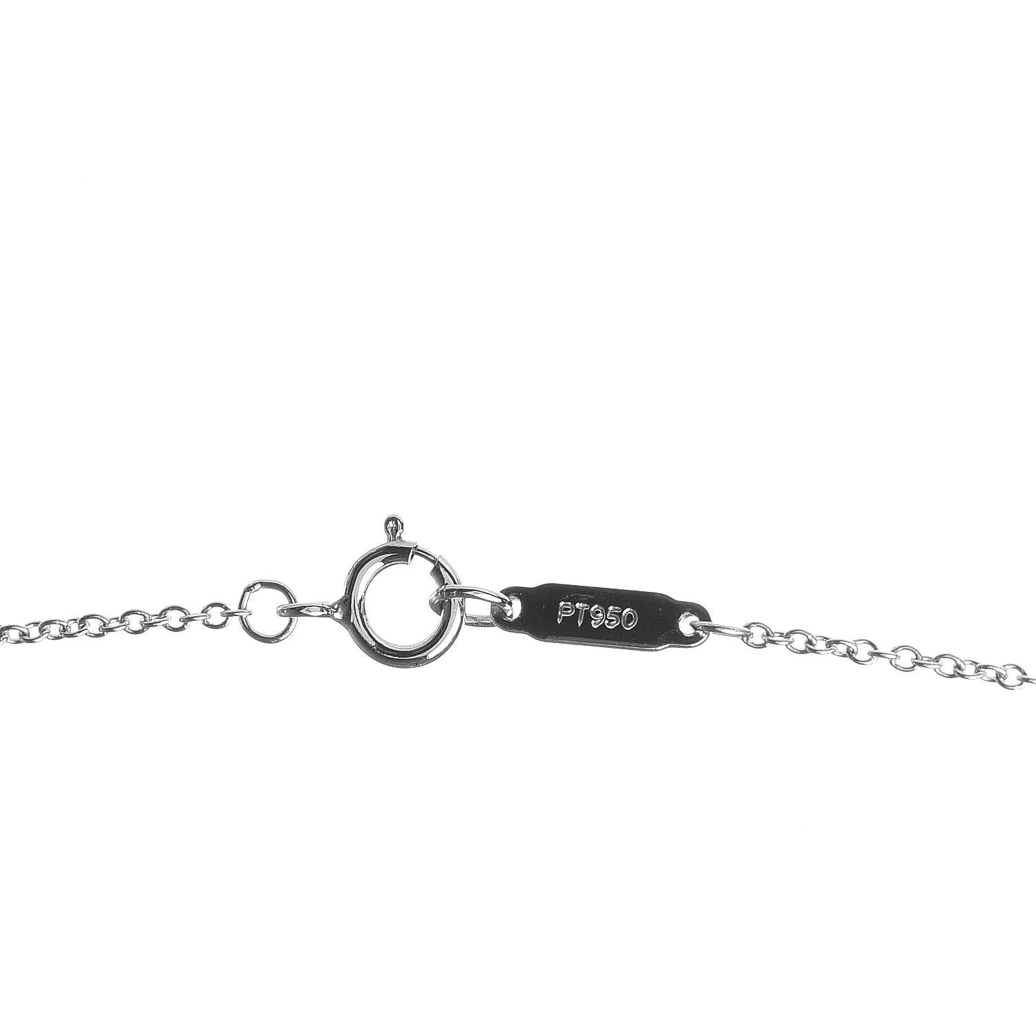 Tiffany Platinum Diamond Triple Circlet Pendant Necklace 6 of 7