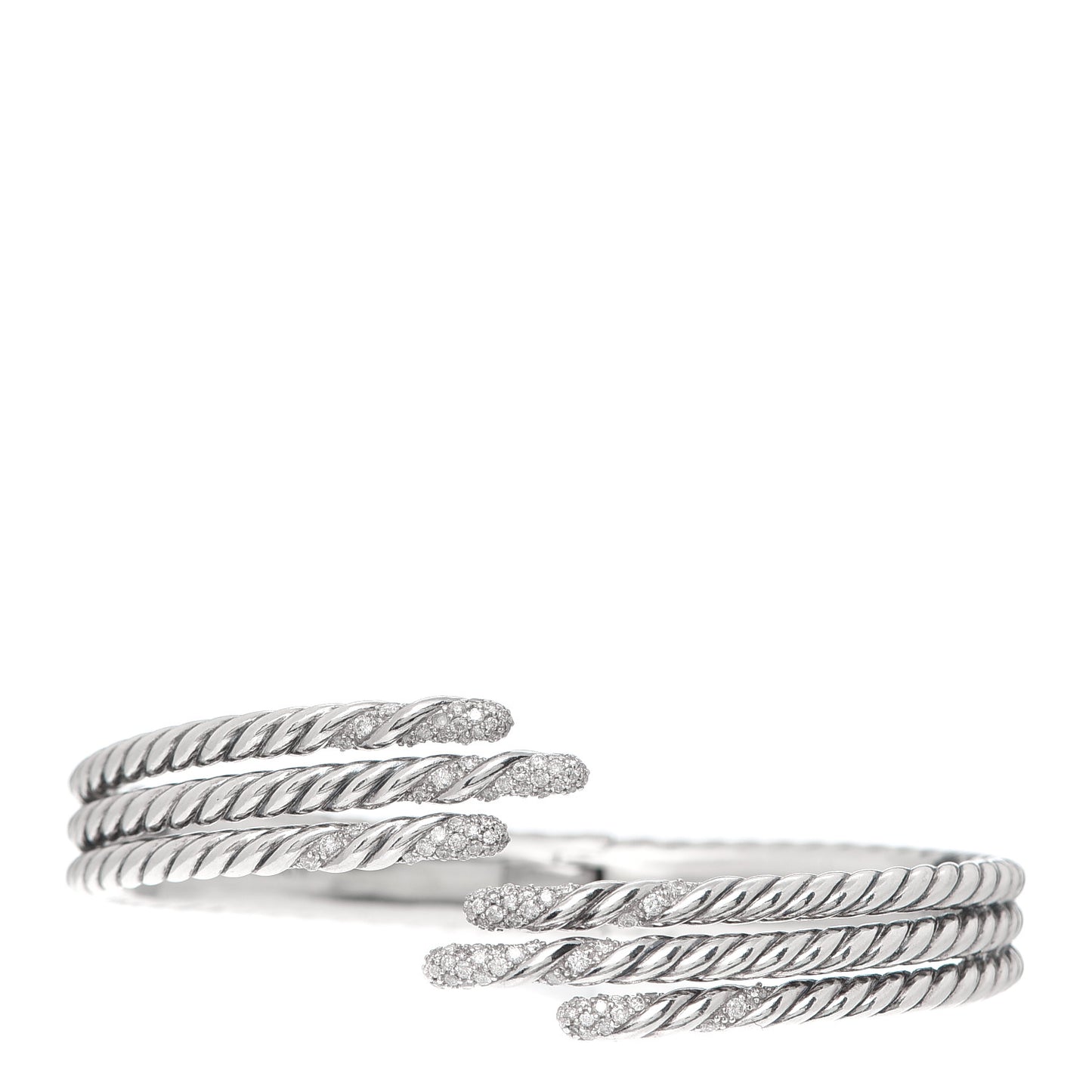 Sterling Silver Diamond 3-Row Open Willow Bracelet