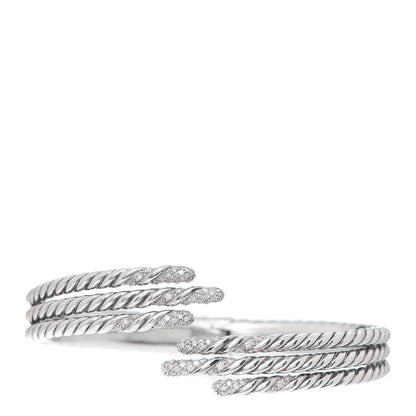 David Yurman Sterling Silver Diamond 3-Row Open Willow Bracelet 1 of 5