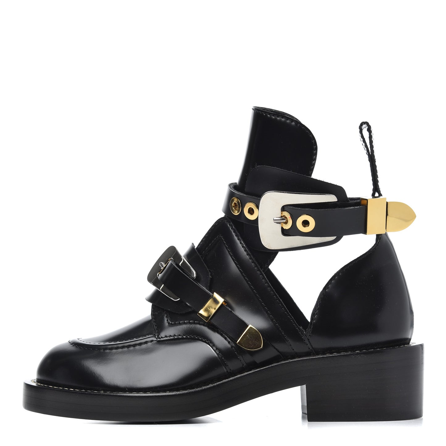 Brushed Calfskin Ceinture Ankle Boots 38 Black