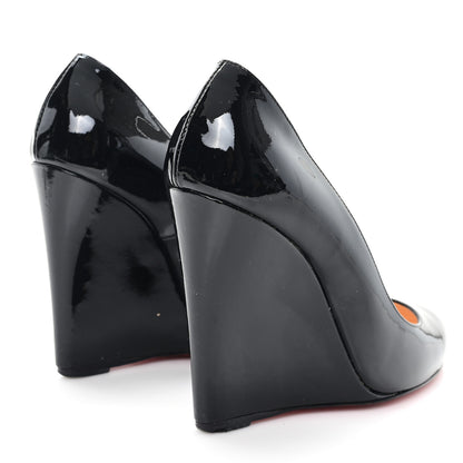 Christian Louboutin Patent Ron Ron Zeppa 80 Wedges 36.5 Black 5 of 8