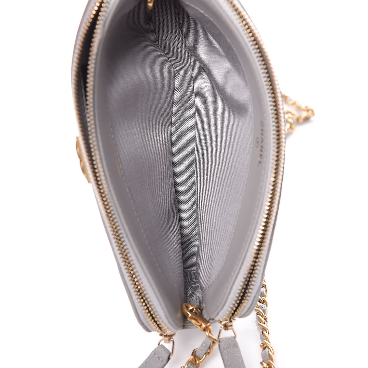 Chanel Caviar Quilted Small Boy Clutch With Chain Grey 5 of 11