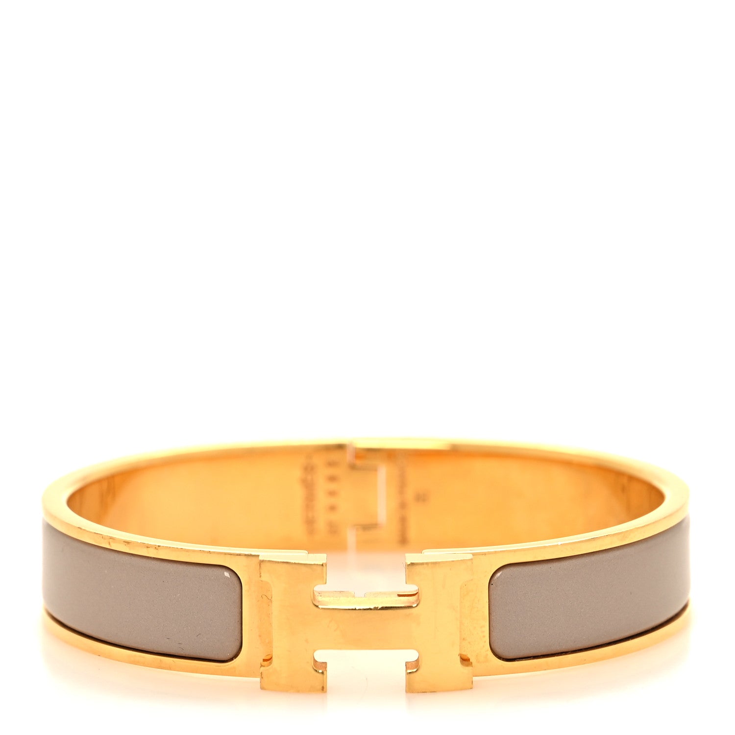 Hermes Enamel Narrow Clic Clac H Bracelet PM Marron Glace 1 of 5