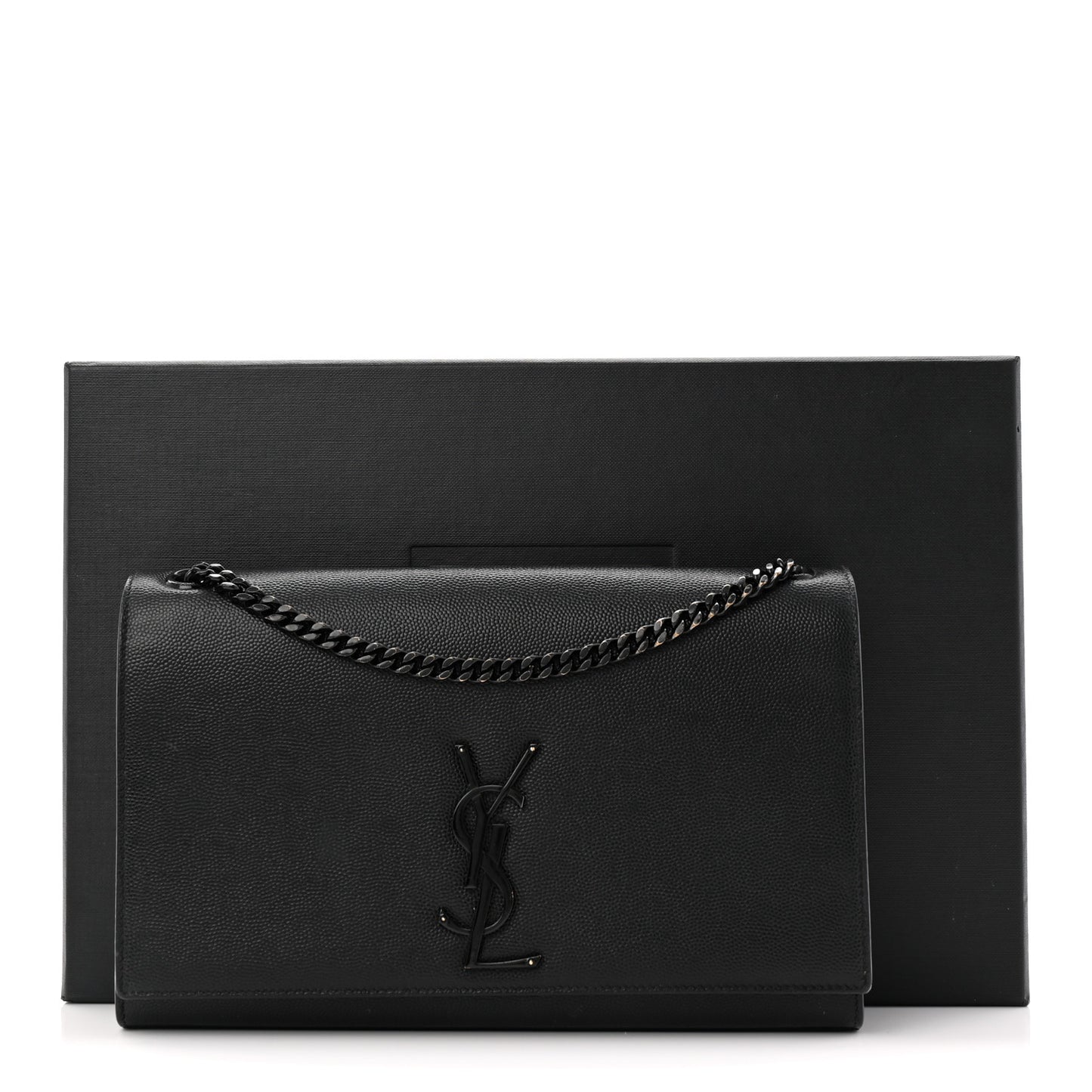 Grain De Poudre Medium Classic Monogram Monochrome Kate Satchel Black