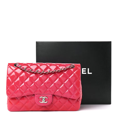 Chanel Patent Quilted Jumbo Double Flap Pink 12 of 12